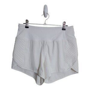 Lululemon Short Women 4 White Tracker  4"  2Way Crossfit Athleisure Gym Training